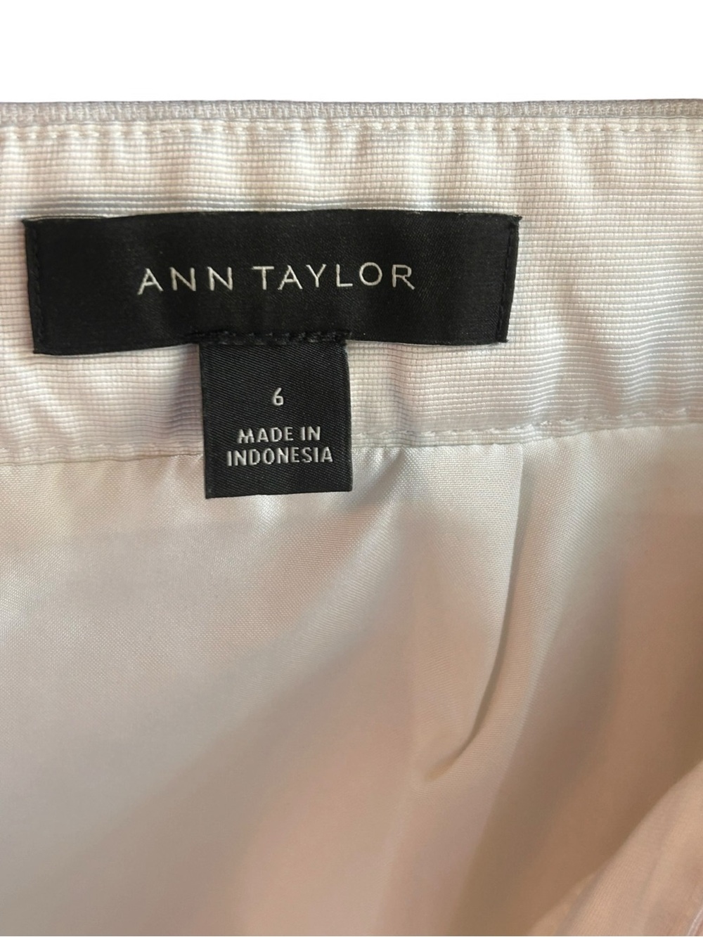 Ann Taylor white linen-look skirt frayed hem faux pockets Size 4 - Picture 6 of 6